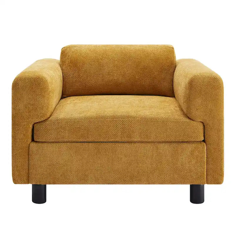 45.5" Woven Velvet Fabric Accent Chair with High-Density Cushion
