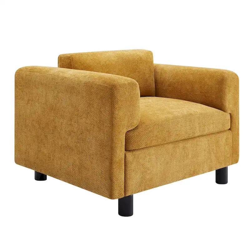 45.5" Woven Velvet Fabric Accent Chair with High-Density Cushion