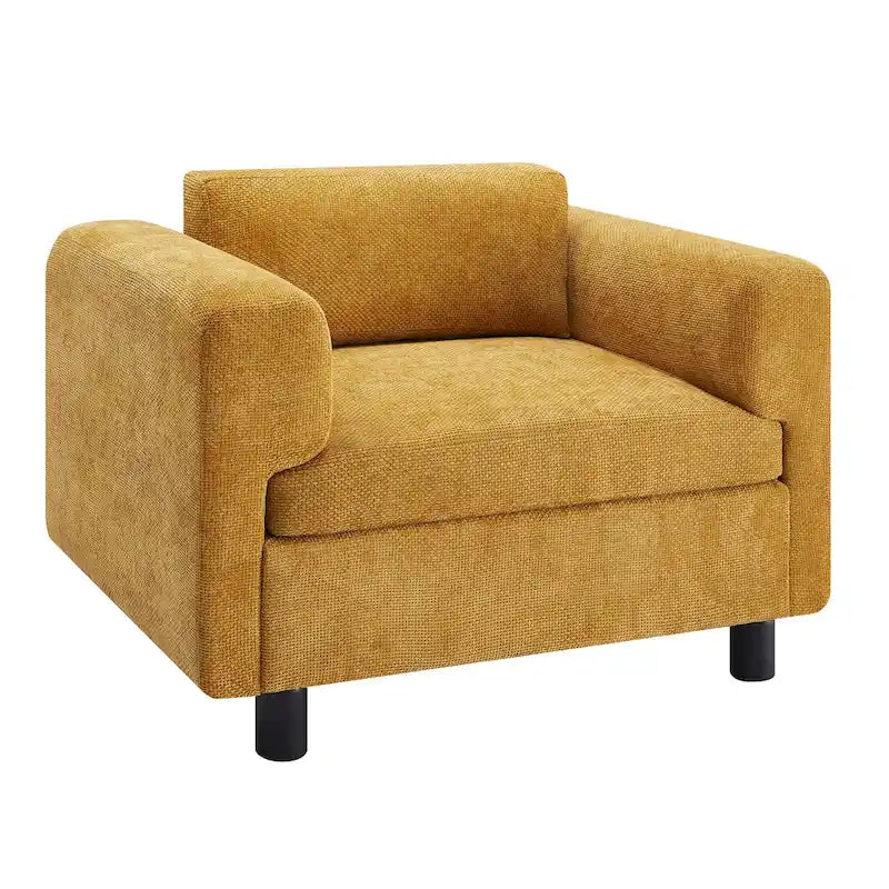 45.5" Woven Velvet Fabric Accent Chair with High-Density Cushion