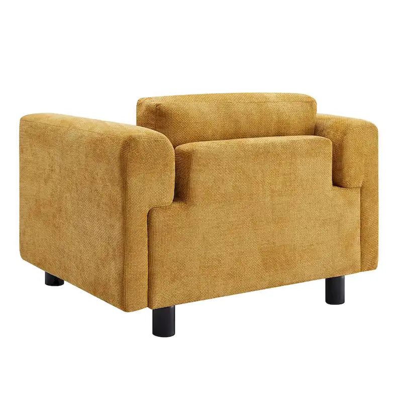 45.5" Woven Velvet Fabric Accent Chair with High-Density Cushion