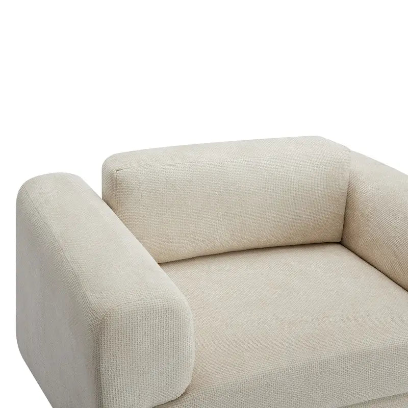 45.5" Woven Velvet Fabric Accent Chair with High-Density Cushion