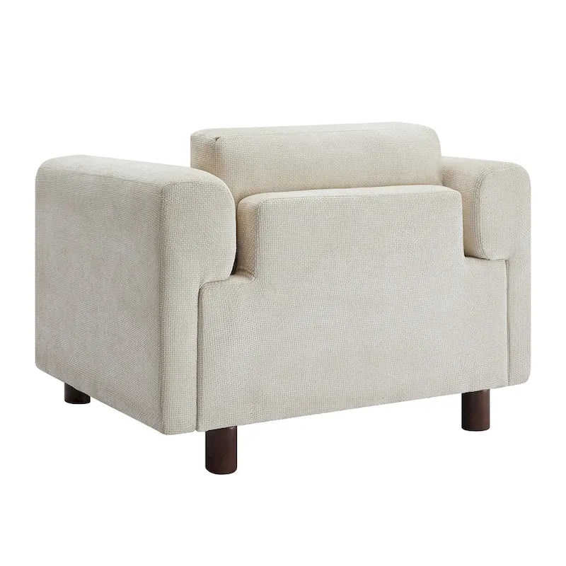 45.5" Woven Velvet Fabric Accent Chair with High-Density Cushion