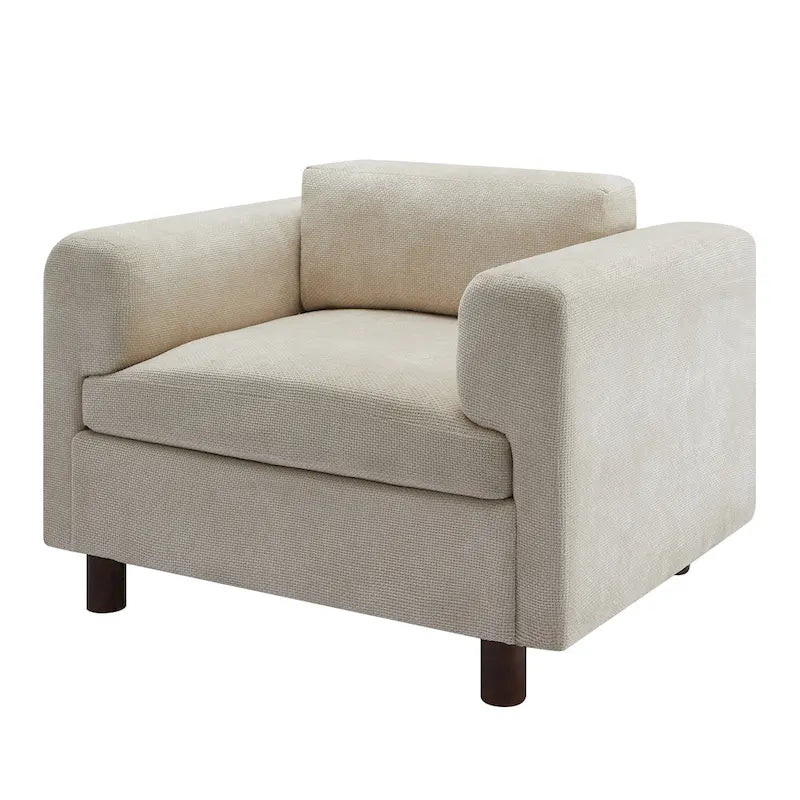 45.5" Woven Velvet Fabric Accent Chair with High-Density Cushion