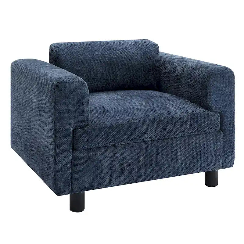 45.5" Woven Velvet Fabric Accent Chair with High-Density Cushion