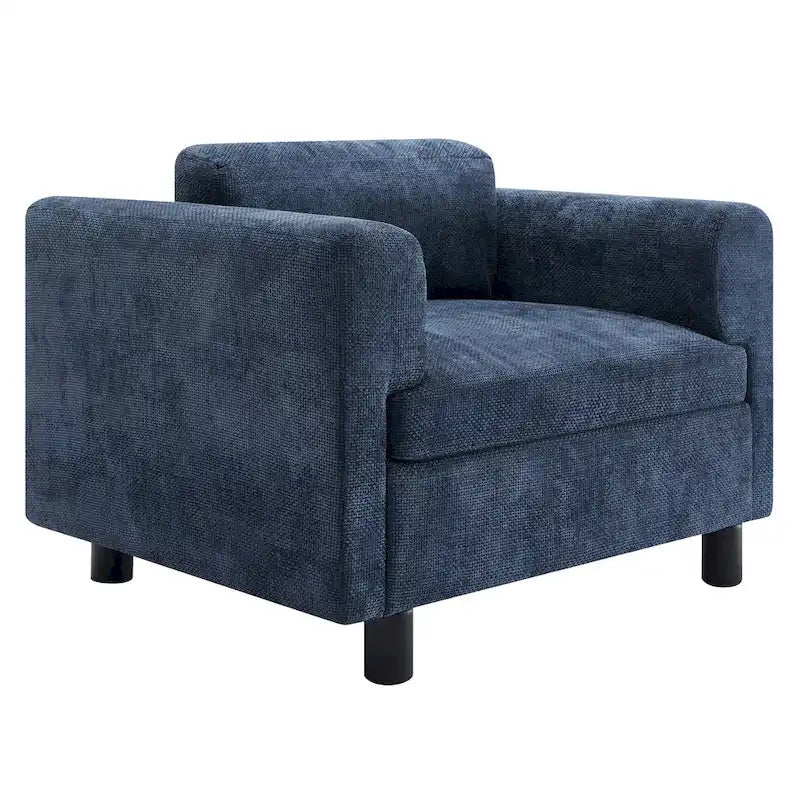 45.5" Woven Velvet Fabric Accent Chair with High-Density Cushion