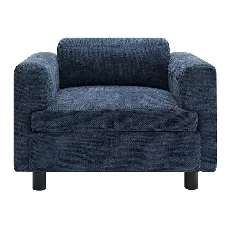 45.5" Woven Velvet Fabric Accent Chair with High-Density Cushion