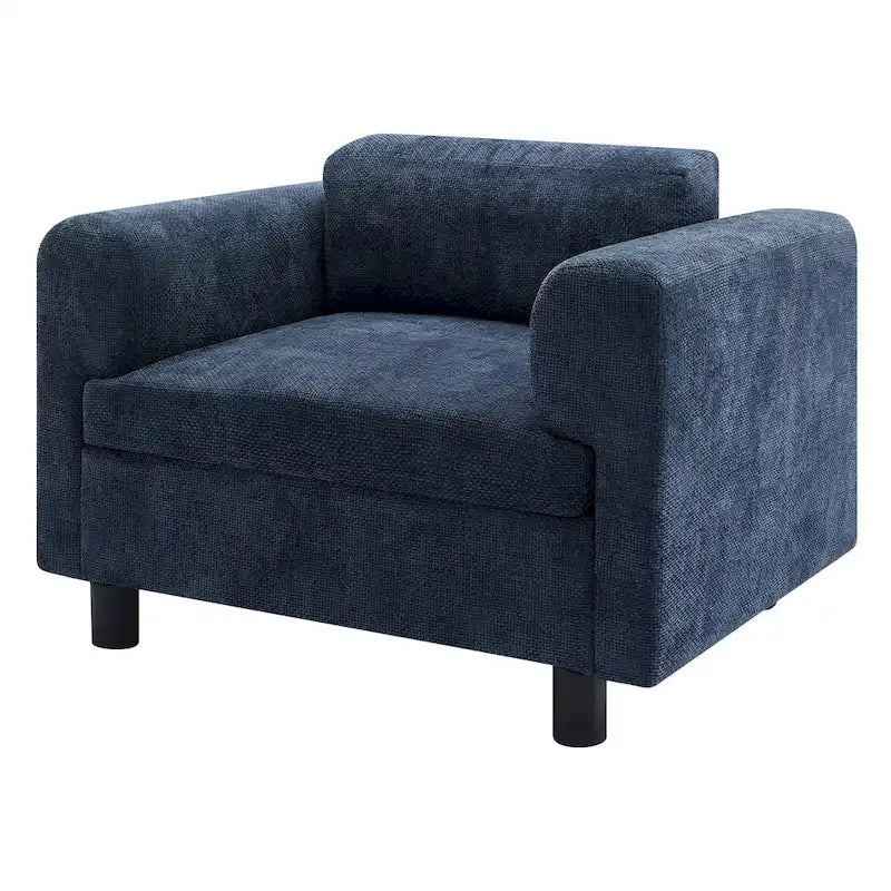 45.5" Woven Velvet Fabric Accent Chair with High-Density Cushion