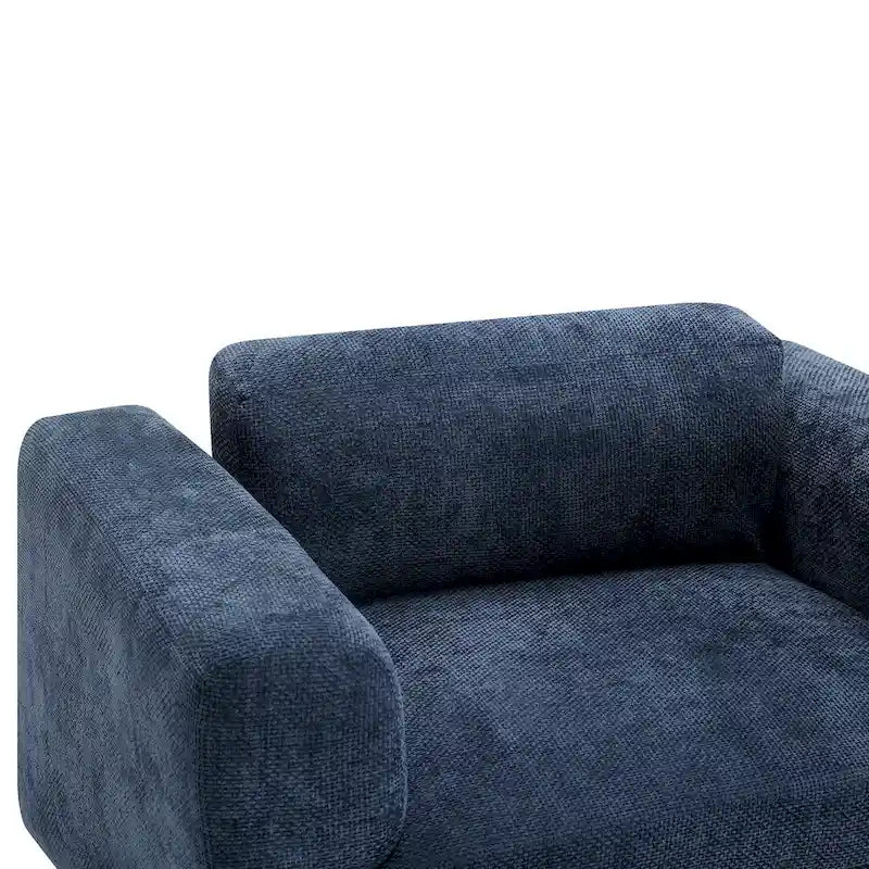 45.5" Woven Velvet Fabric Accent Chair with High-Density Cushion