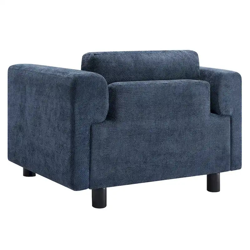 45.5" Woven Velvet Fabric Accent Chair with High-Density Cushion