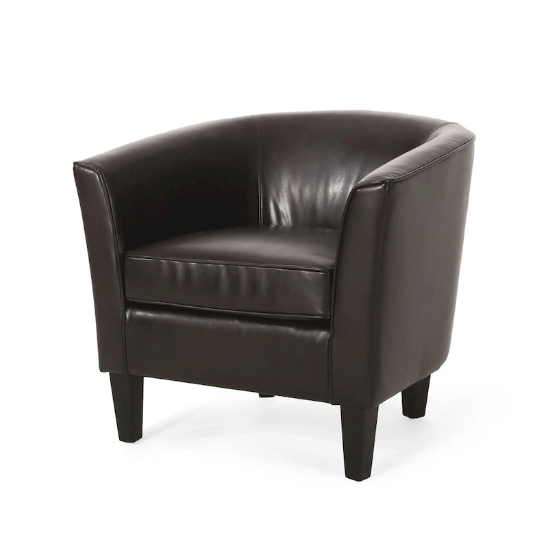 28.75 PU Upholstered Club Chair with Birch Legs