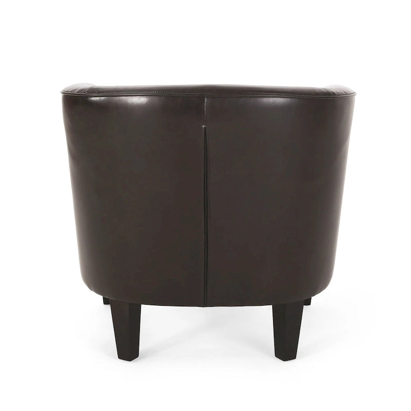 28.75 PU Upholstered Club Chair with Birch Legs