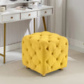 Modern Velvet Square Tufted Ottoman