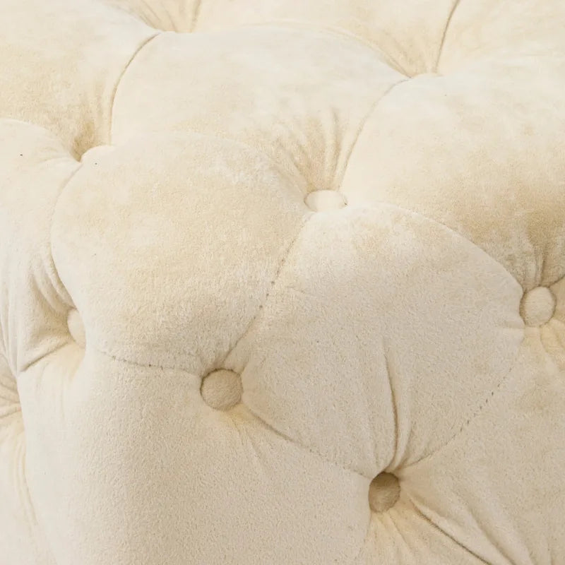 Modern Velvet Square Tufted Ottoman