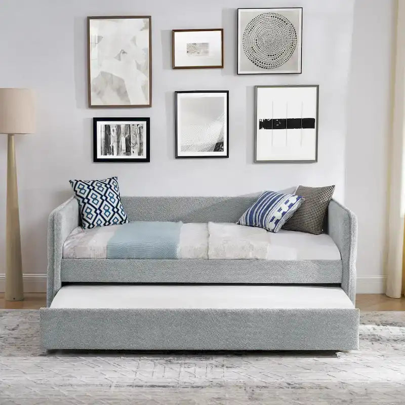 Twin Boucle Daybed with Trundle