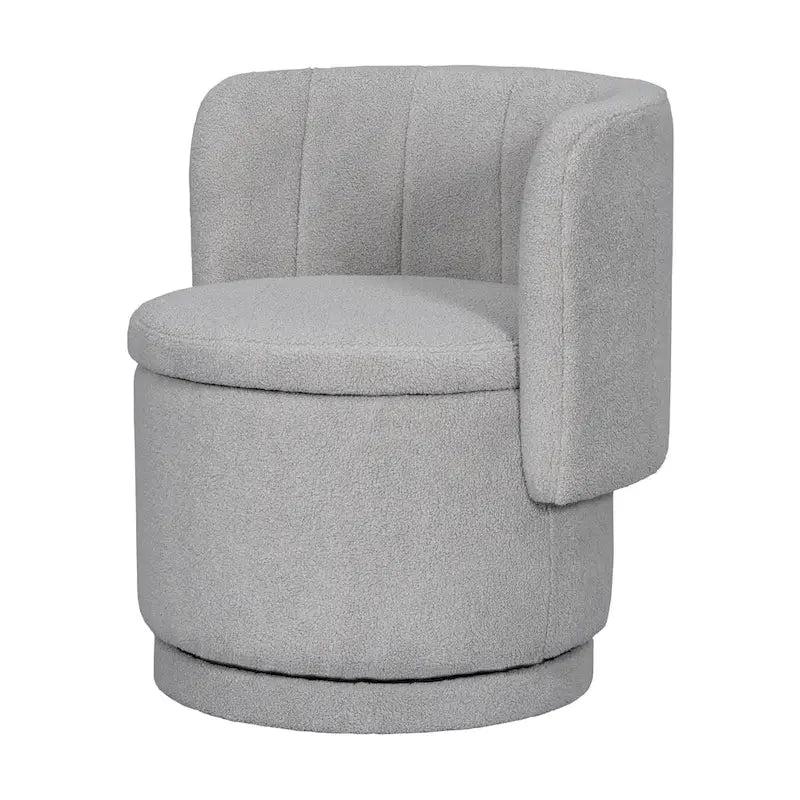 Boucle Fabric Swivel Accent Chair wStorage Space,for Living Room,Gray