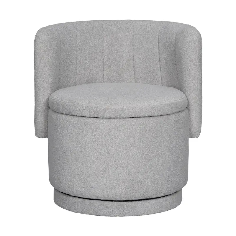 Boucle Fabric Swivel Accent Chair wStorage Space,for Living Room,Gray