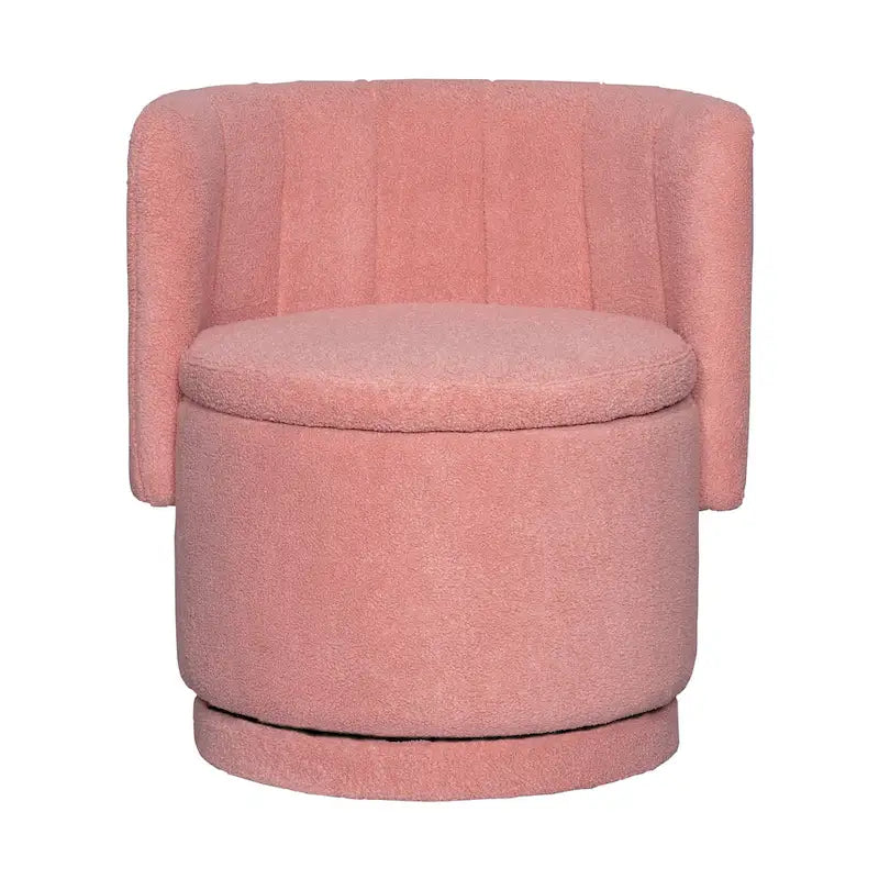 Boucle Fabric Swivel Accent Chair wStorage Space,for Living Room,Gray