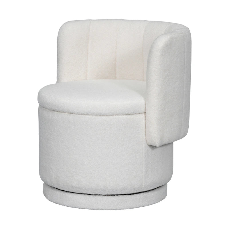 Boucle Fabric Swivel Accent Chair wStorage Space,for Living Room,Gray