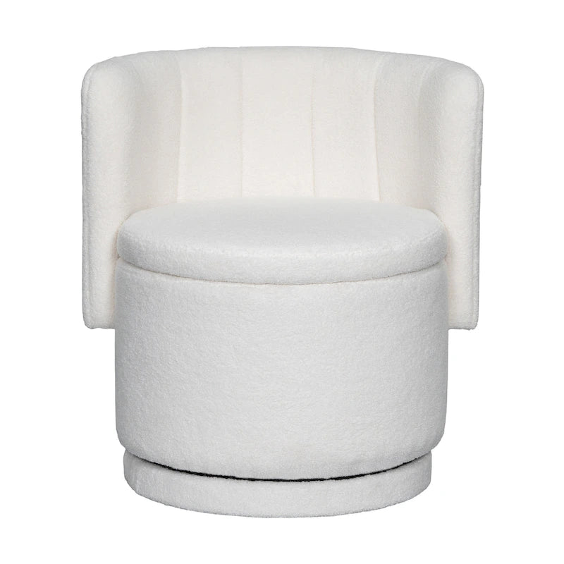 Boucle Fabric Swivel Accent Chair wStorage Space,for Living Room,Gray