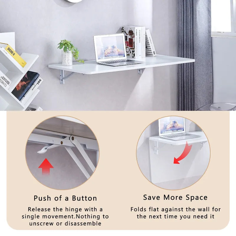 Laundry Room Folding Table Wall Mounted Folding Table for Small Spaces