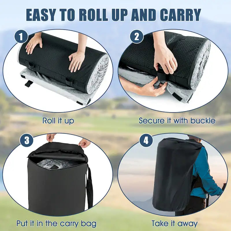 Lightweight Roll-Up Memory Foam Travel Mattress