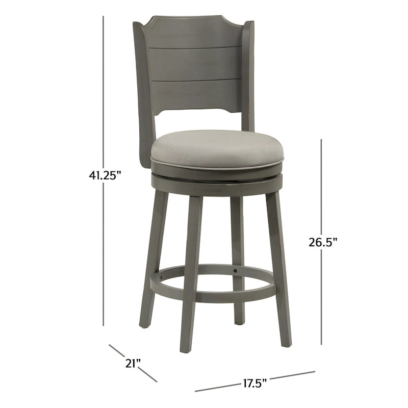 Modern Farmhouse Distressed Gray Swivel Bar Stool