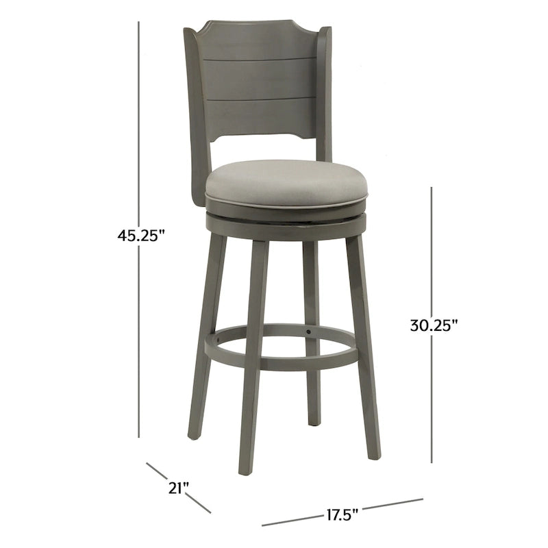 Modern Farmhouse Distressed Gray Swivel Bar Stool
