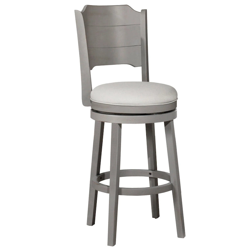 Modern Farmhouse Distressed Gray Swivel Bar Stool