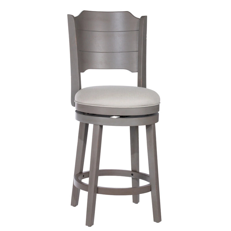 Modern Farmhouse Distressed Gray Swivel Bar Stool
