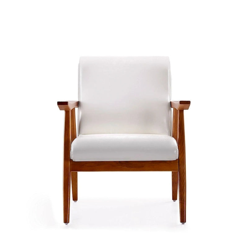 Mid-Century Modern Faux Leather Accent Chair