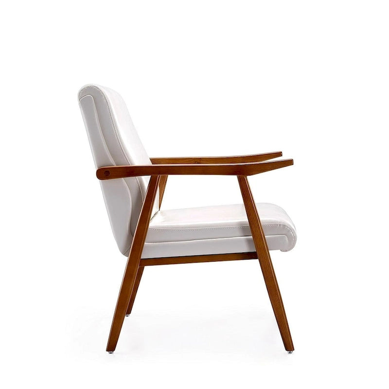 Mid-Century Modern Faux Leather Accent Chair