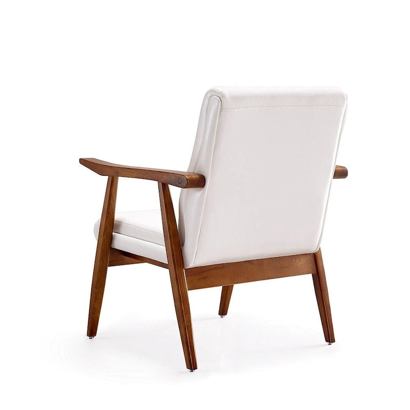 Mid-Century Modern Faux Leather Accent Chair