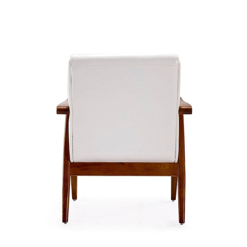 Mid-Century Modern Faux Leather Accent Chair
