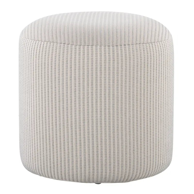 Round 16-Inch Knitted Fabric Pouf Ottoman