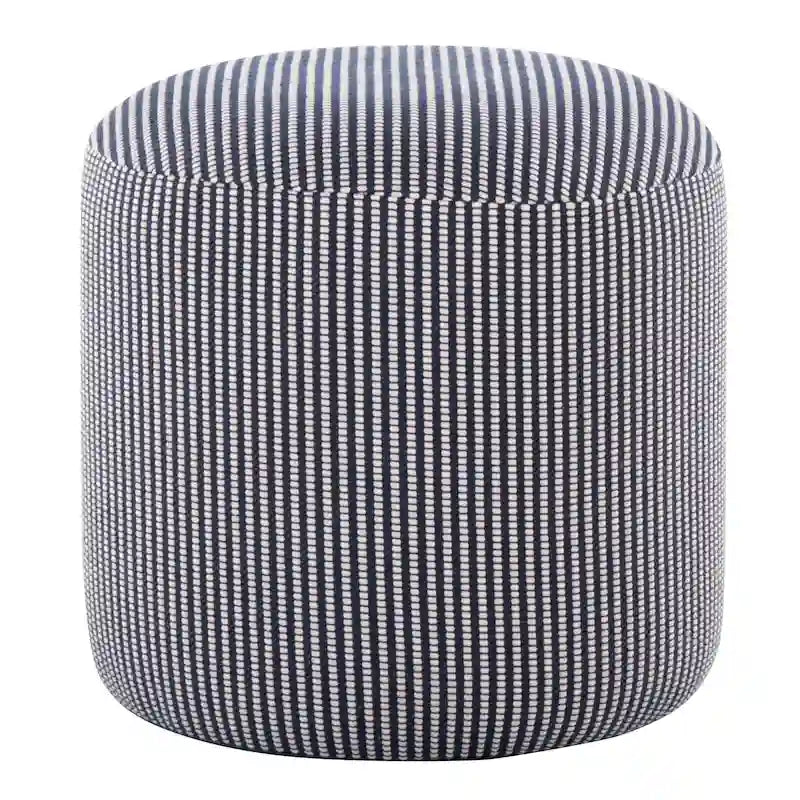 Round 16-Inch Knitted Fabric Pouf Ottoman
