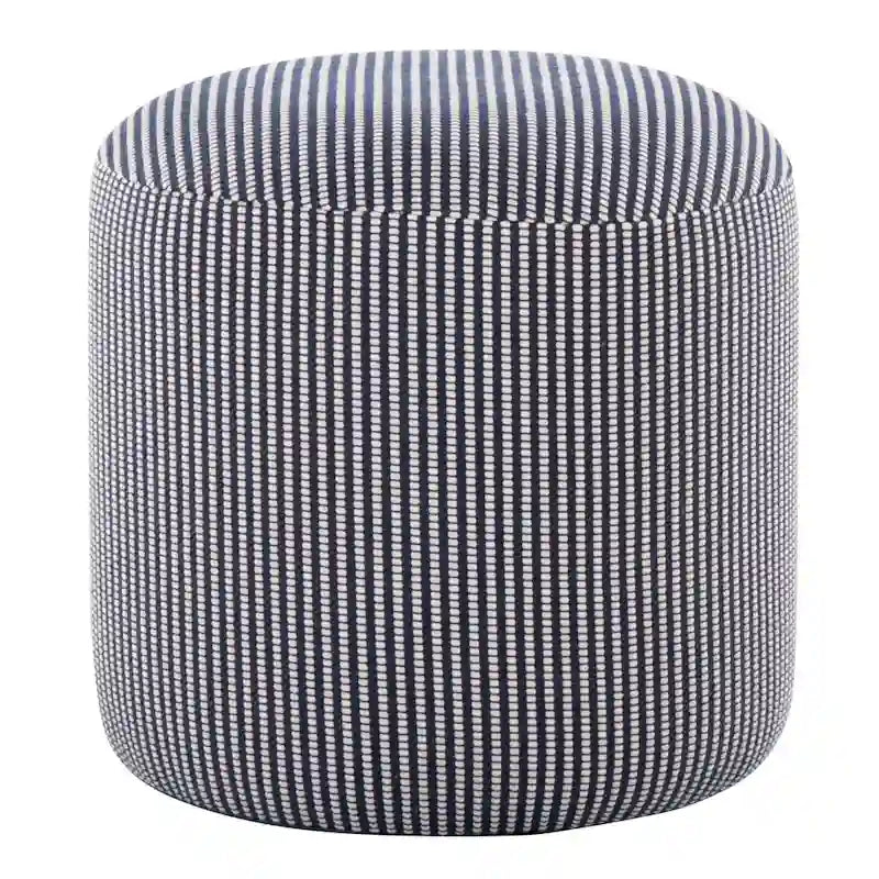 Round 16-Inch Knitted Fabric Pouf Ottoman