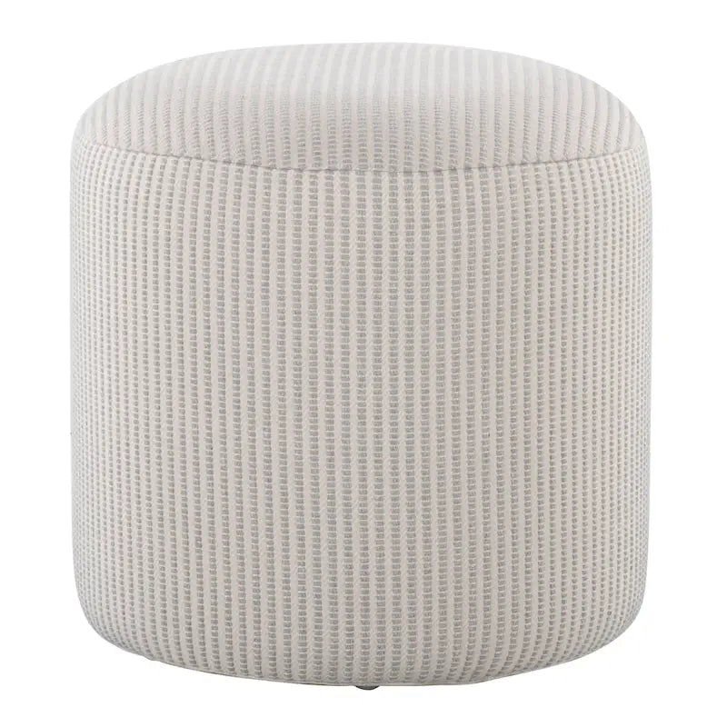 Round 16-Inch Knitted Fabric Pouf Ottoman