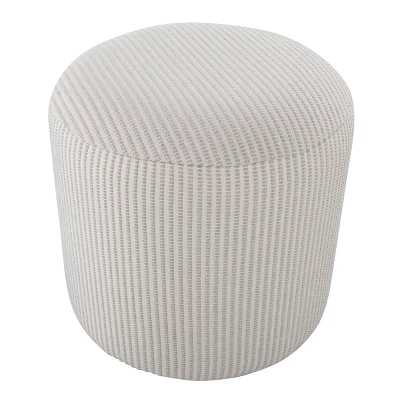 Round 16-Inch Knitted Fabric Pouf Ottoman