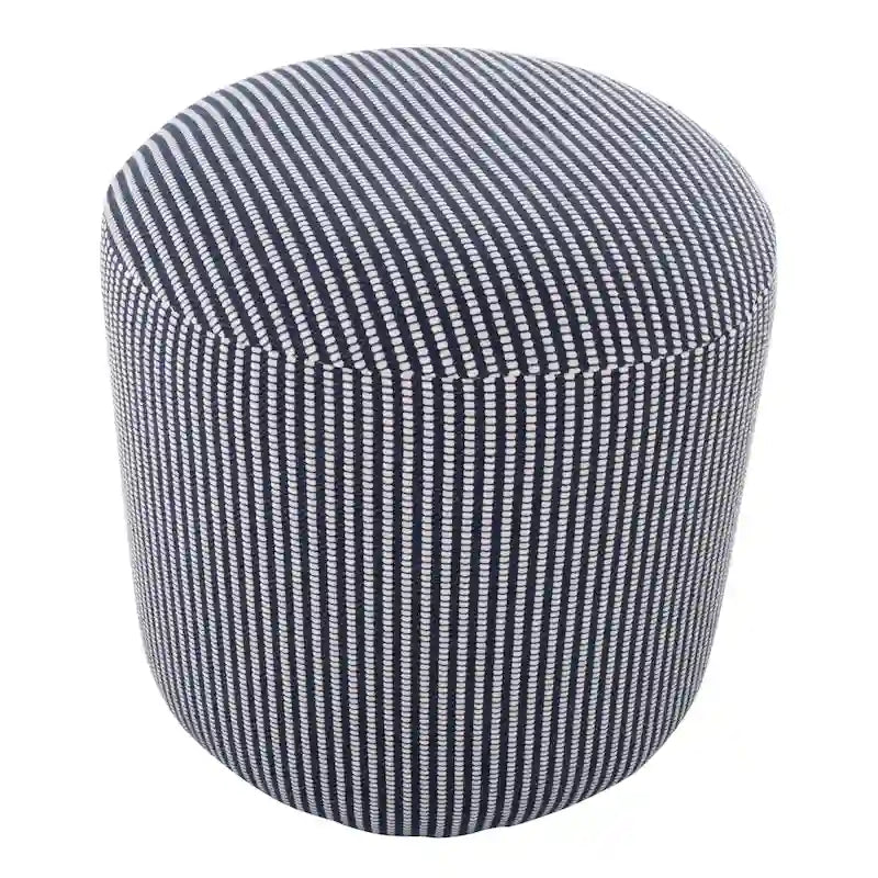 Round 16-Inch Knitted Fabric Pouf Ottoman