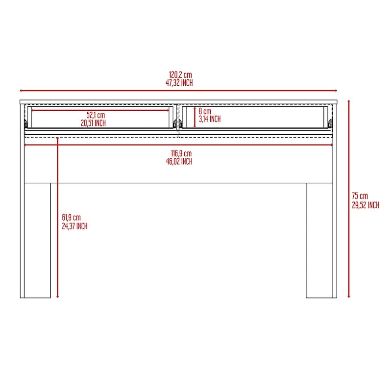 2-Drawer Computer Desk with Handleless Drawers