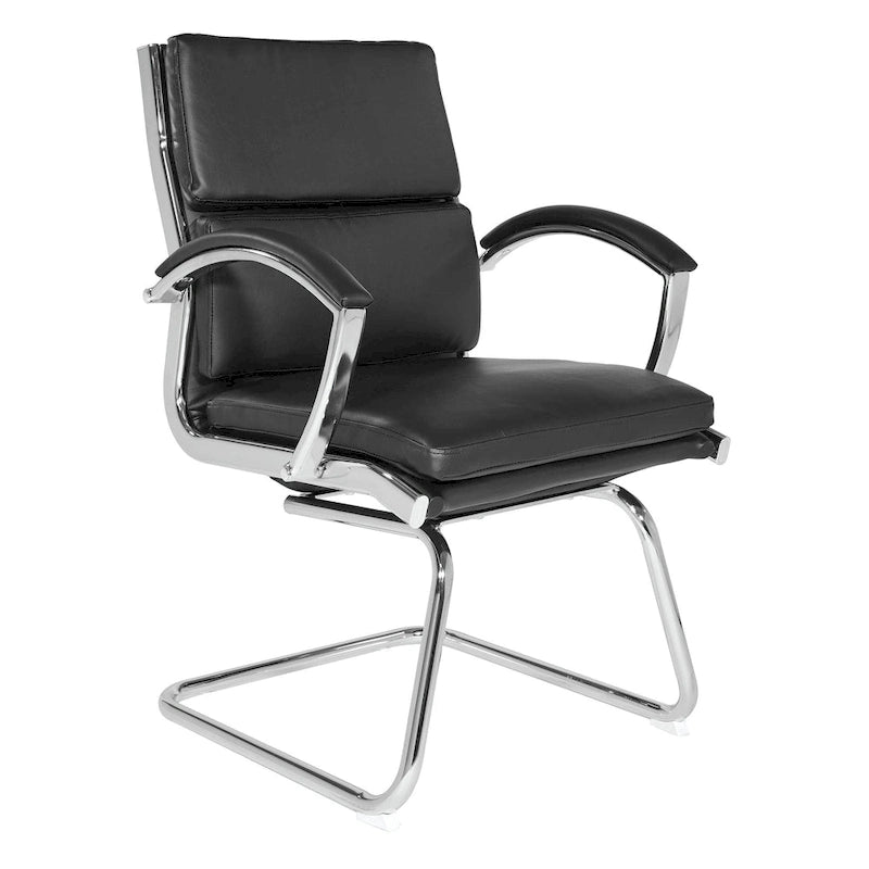 Mid Back Faux Leather Visitor's Chair