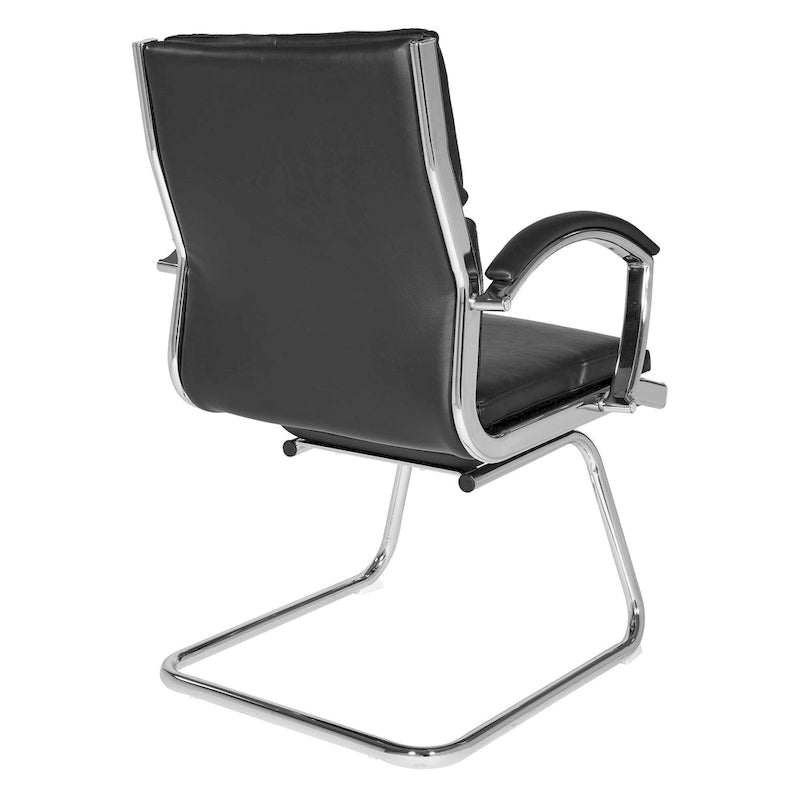 Mid Back Faux Leather Visitor's Chair
