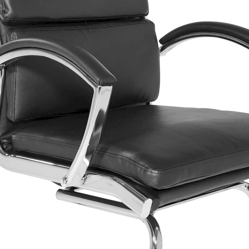Mid Back Faux Leather Visitor's Chair