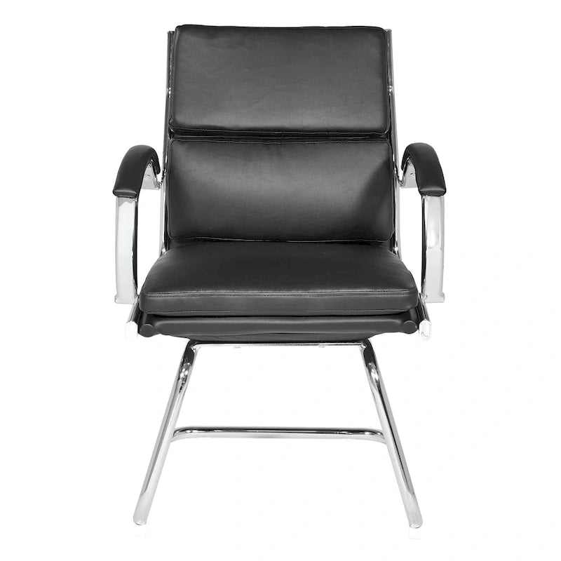 Mid Back Faux Leather Visitor's Chair