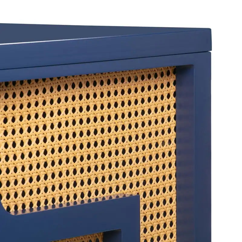Art Deco Wood and Rattan 1-Drawer Desk