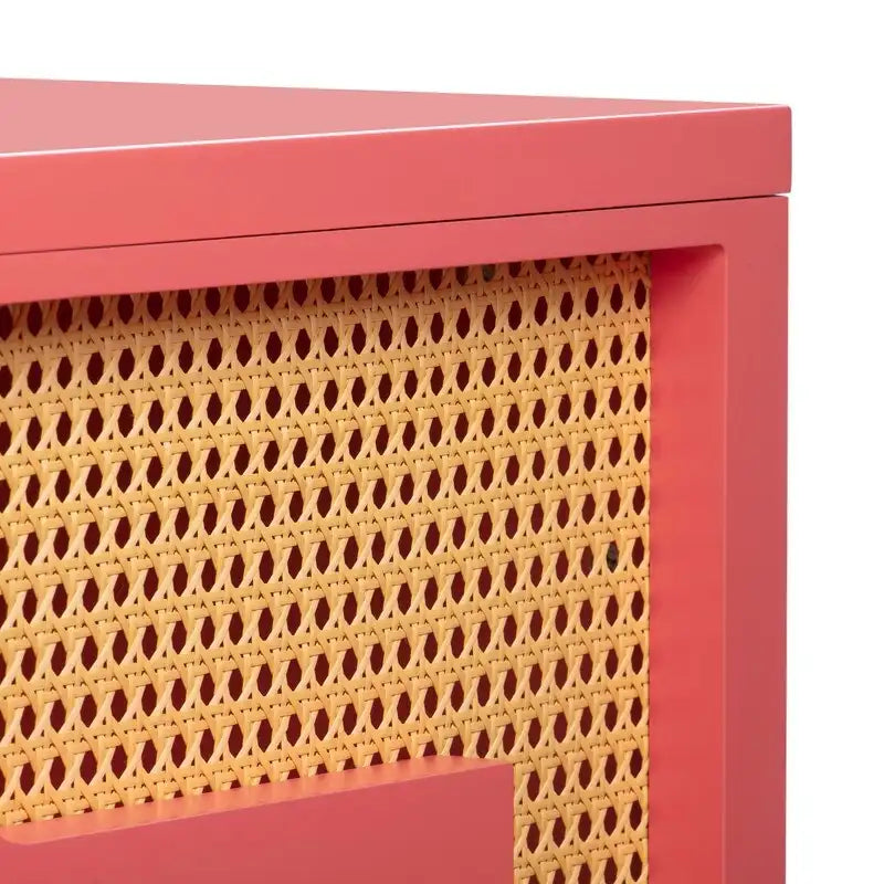 Art Deco Wood and Rattan 1-Drawer Desk