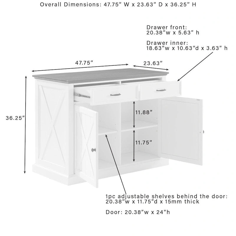 Farmhouse Kitchen Island with Upholstered Saddle Stools