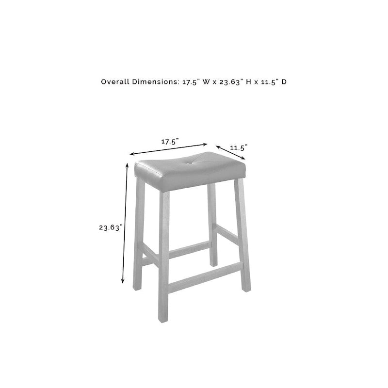 Farmhouse Kitchen Island with Upholstered Saddle Stools