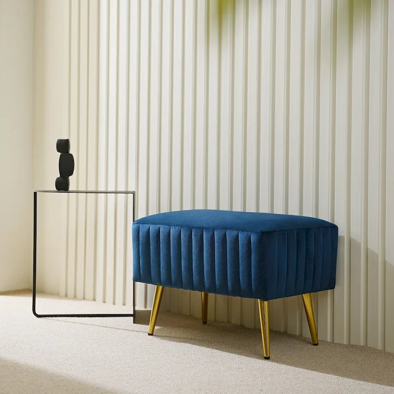 24-Inch Modern Upholstered Entryway Bench with Velvet Seat