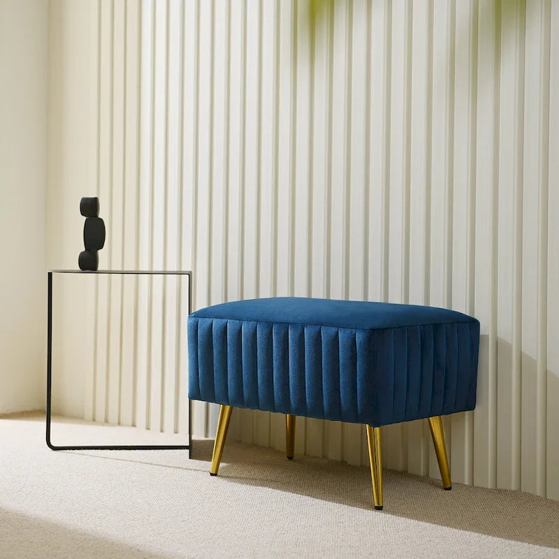 24-Inch Modern Upholstered Entryway Bench with Velvet Seat